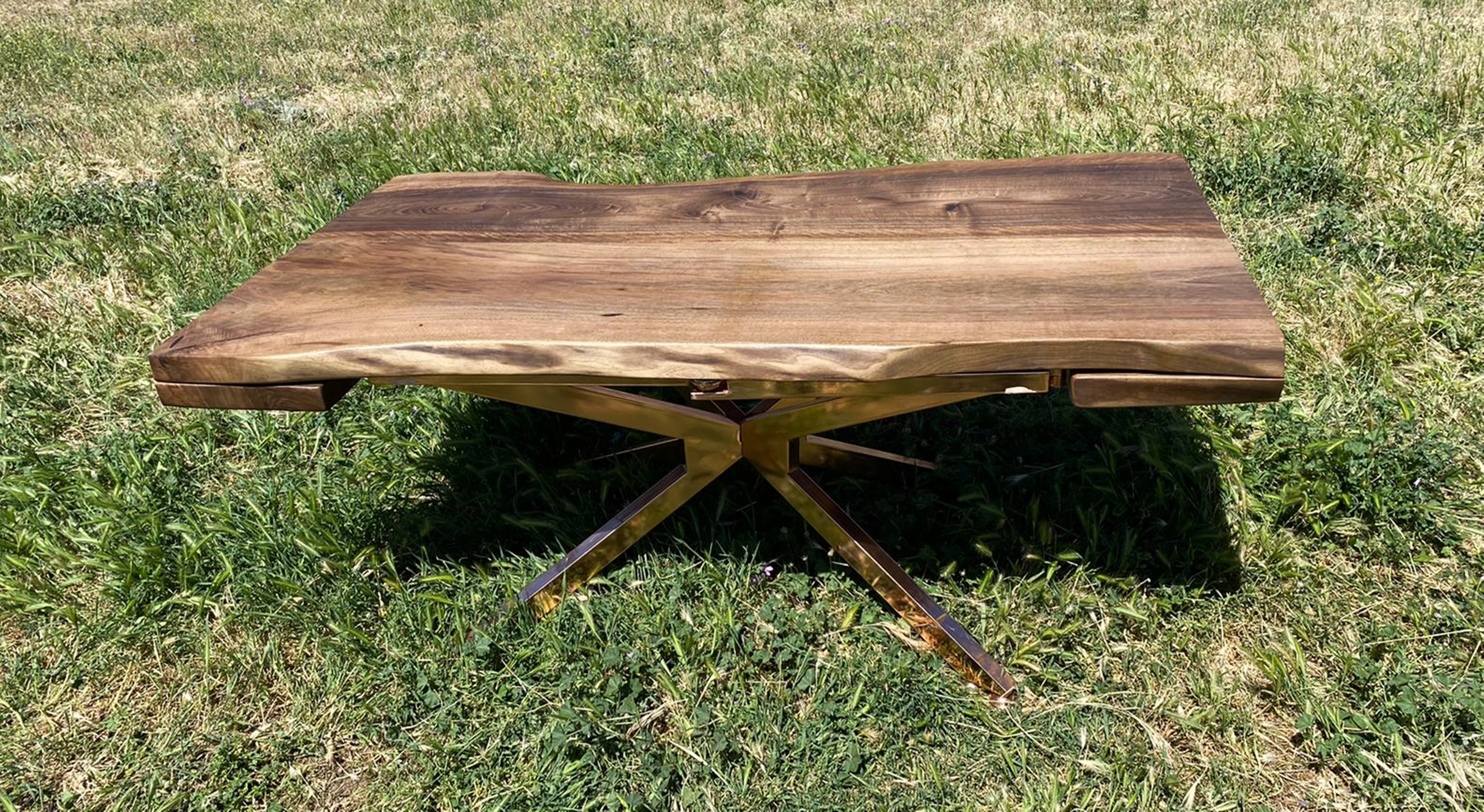 Extendable Live Edge  Walnut Table