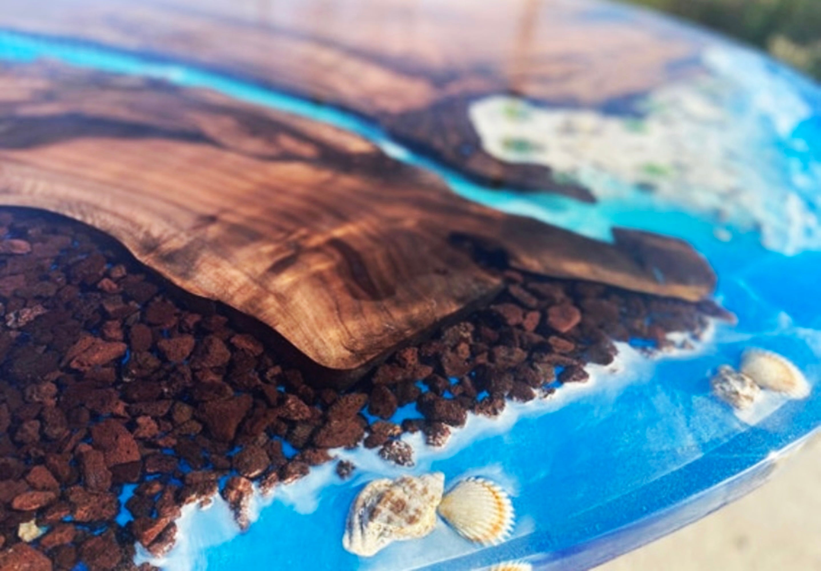 Round Epoxy Table Ocean