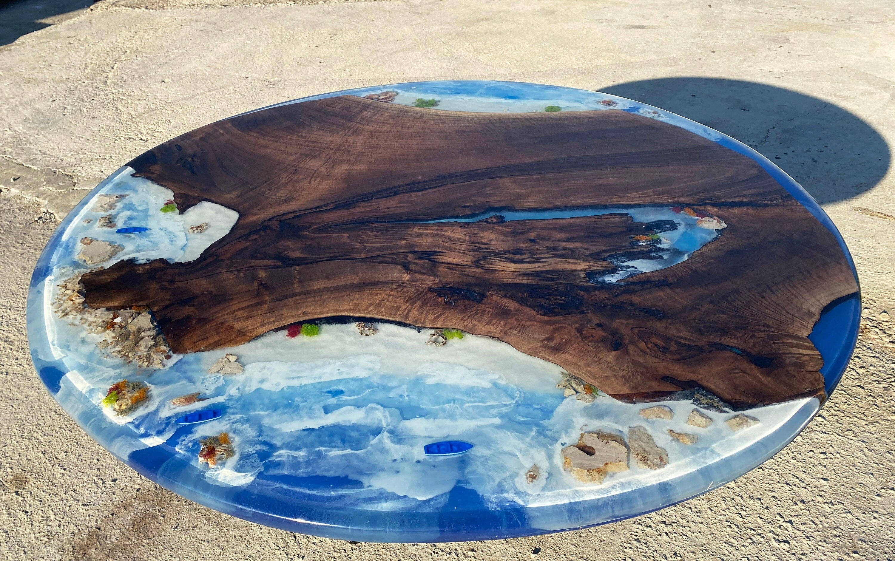 Round Epoxy Table Ocean