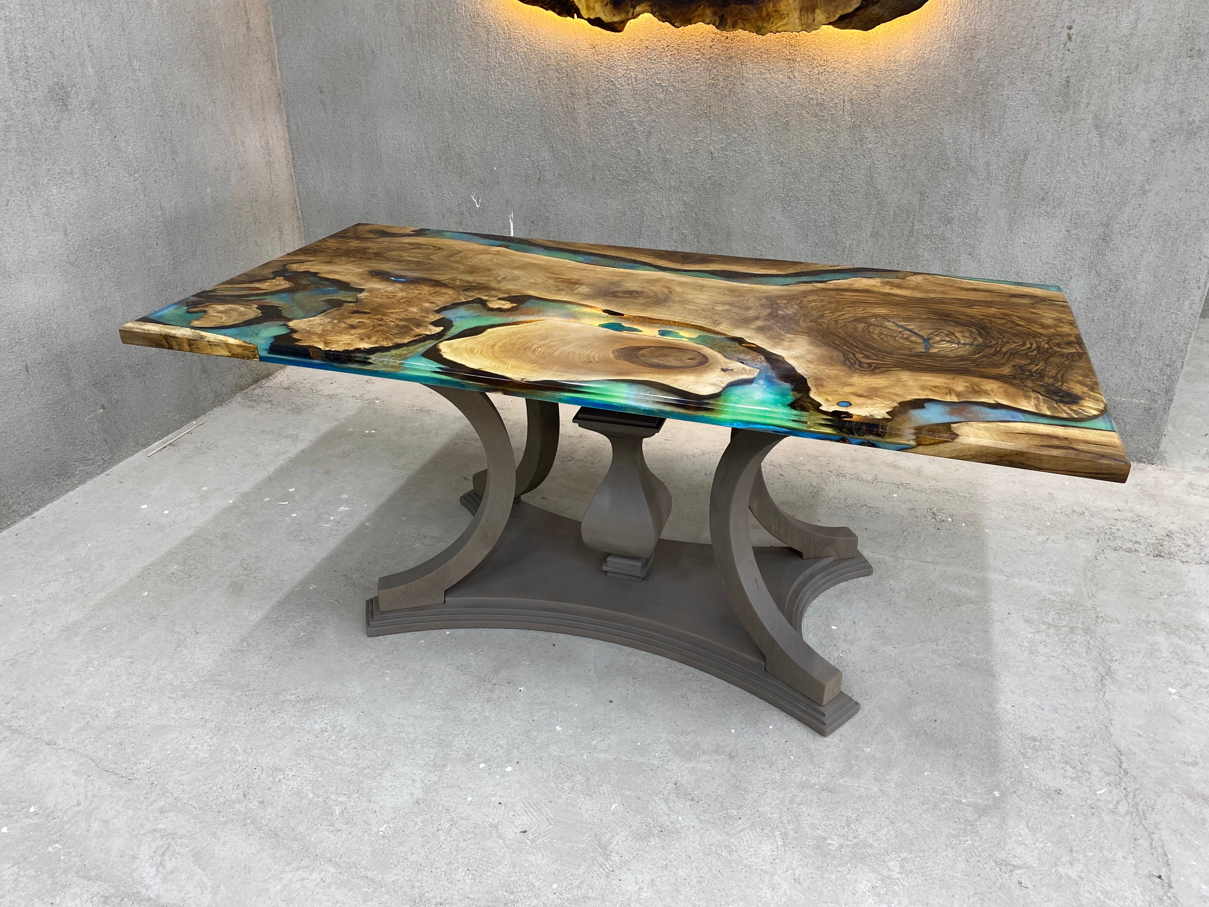 Epoxy Walnut Table Seashell River