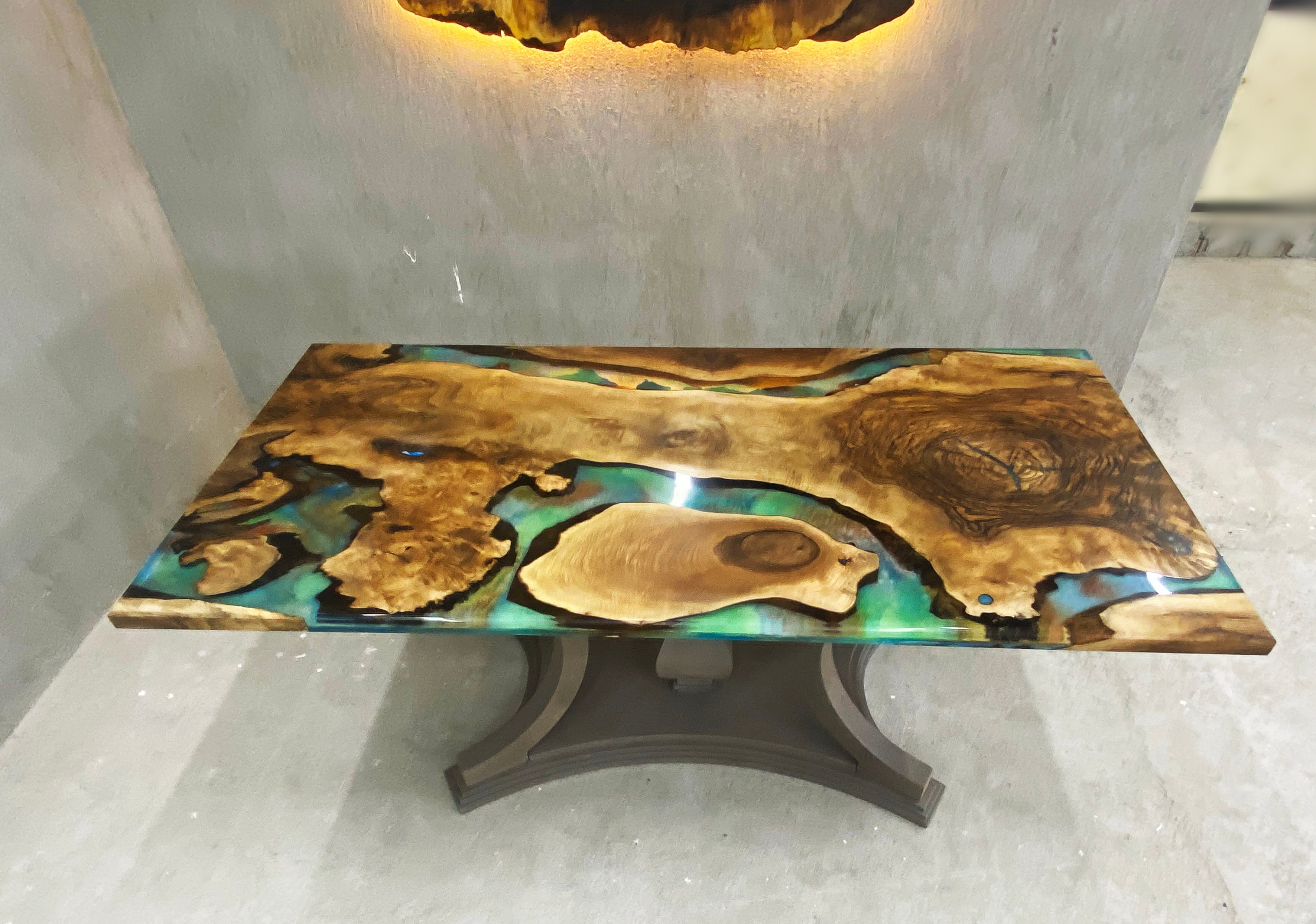 Epoxy Walnut Table Seashell River