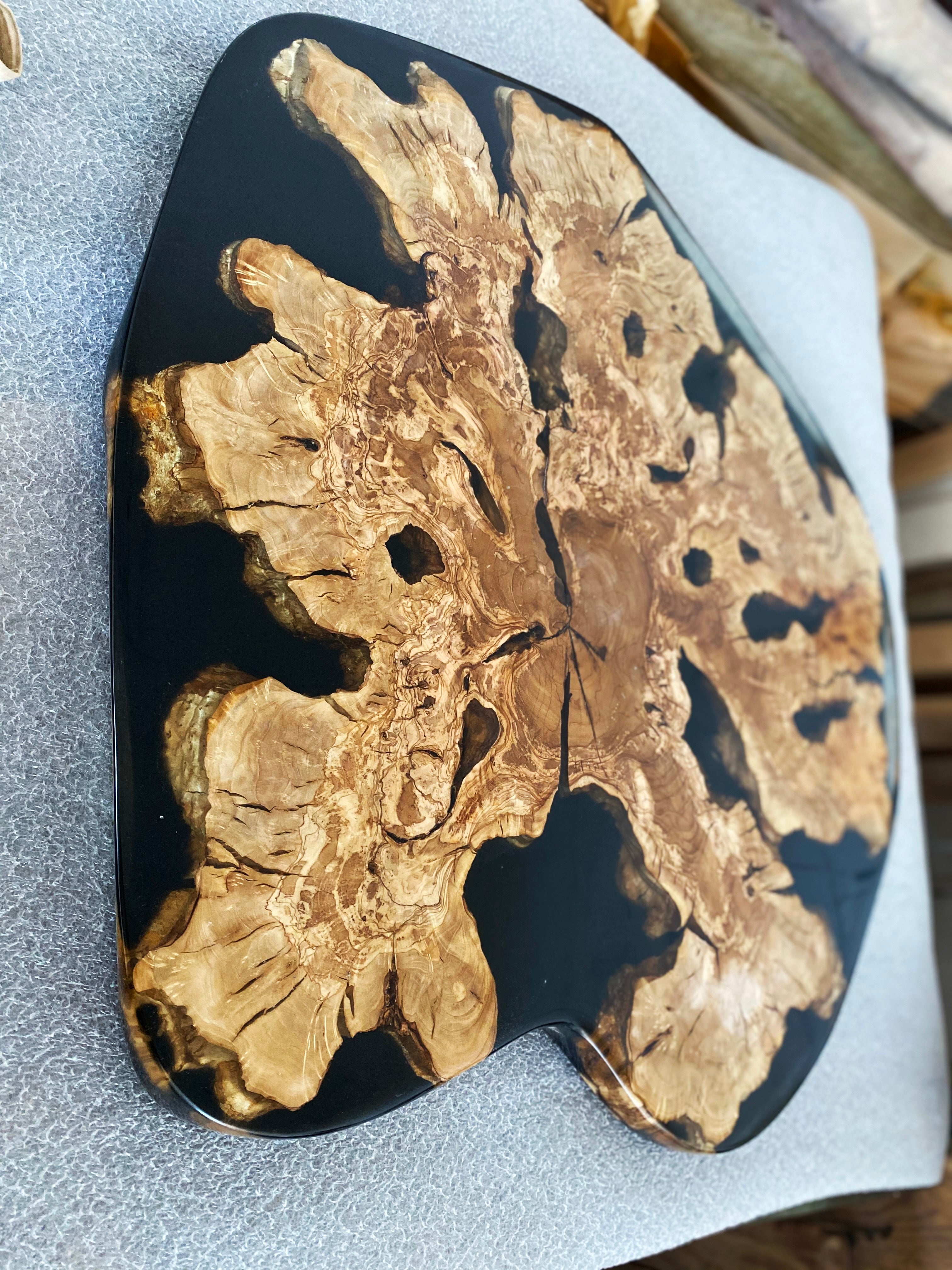 Olive Wood Epoxy Black Resin